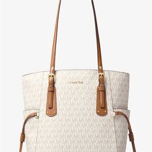 Michael Kors Cream and Tan Signature Tote